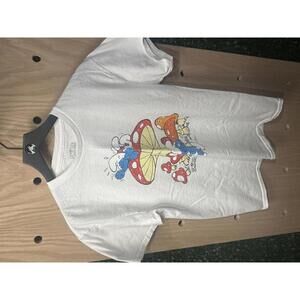 Smurfs Graphic T-Shirt with Mushroom Design